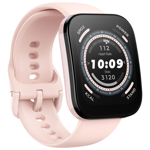 Montre GPS Bip 5 d'Amazfit avec moniteur de fréquence cardiaque - Rose
