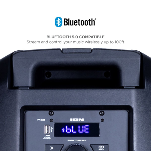 Refurbished Total PA™ Ultimate High-Power Speaker System with Premium Wide Sound, Ultimate Bass™ and Edge-Glow™ Lights with 2 microphones included