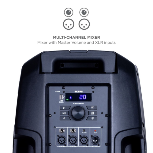 Refurbished Total PA™ Ultimate High-Power Speaker System with Premium Wide Sound, Ultimate Bass™ and Edge-Glow™ Lights with 2 microphones included