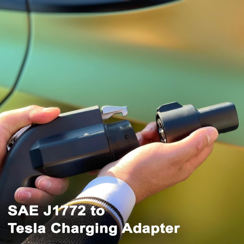 IntoCharge – Adaptateur de chargement SAE J1772 à Tesla |19,2kW / 80 amp / 240VAC | ajustement optimal et configuration facile | compatible avec tous