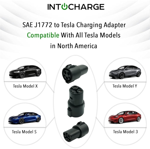 IntoCharge – Adaptateur de chargement SAE J1772 à Tesla |19,2kW / 80 amp / 240VAC | ajustement optimal et configuration facile | compatible avec tous