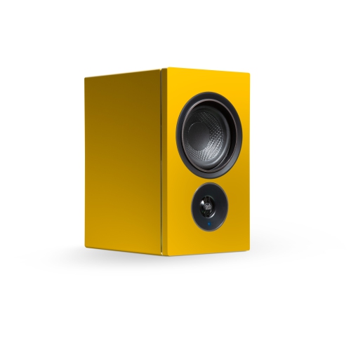 Haut-parleurs amplifiés diffusion en continu Alpha iQ de PSB avec BluOS - Jaune tangerine