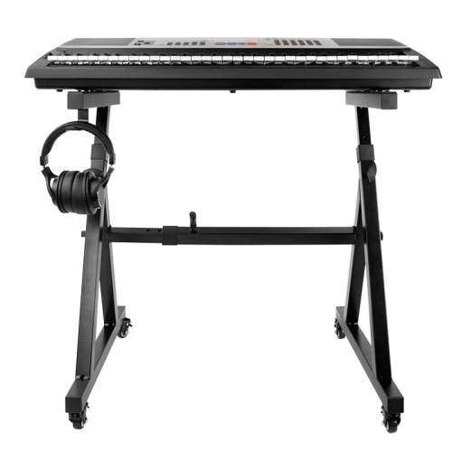 Duramex Heavy Duty Z-Style Keyboard Stand with 360° Swivel wheels 2 with Lock 23.6-35.4" / 60-90cm Adjustable Height and 23.2-40.6" / 59-103cm