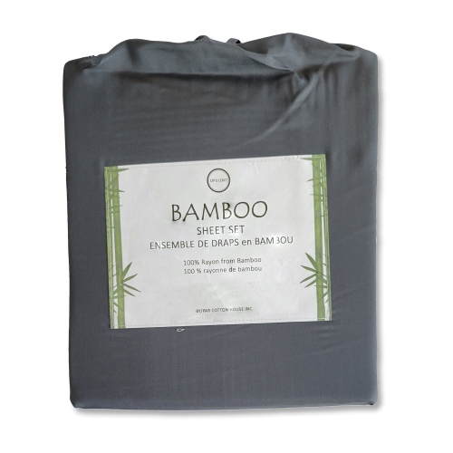 Cotton House - Bamboo Sheet Set, Hypoallergenic, Twin Size, Dark Grey