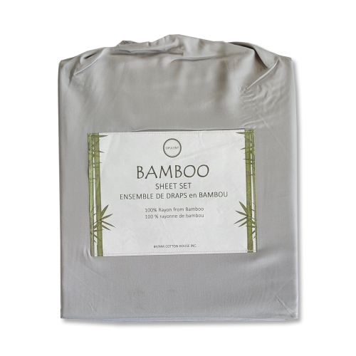 Cotton House - Bamboo Sheet Set, Hypoallergenic, Double Size, Pale Gray