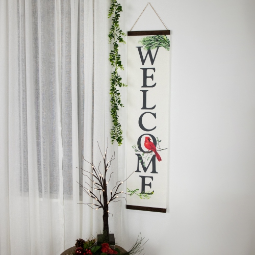 43" Cardinal Welcome Christmas Wall Sign