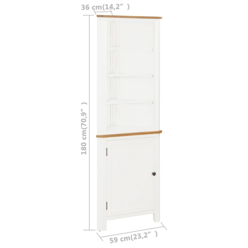 vidaXL Corner Cabinet 59x36x180 cm Solid Oak Wood
