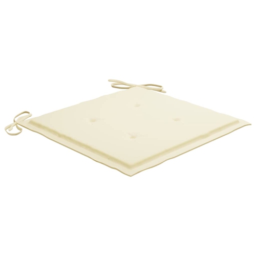 vidaXL Garden Chairs 2 pcs with Cream Cushions Solid Teak Wood