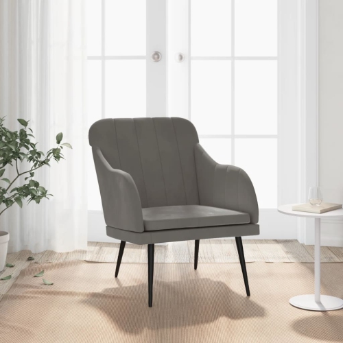 vidaXL Armchair Dark Grey 63x76x80 cm Velvet