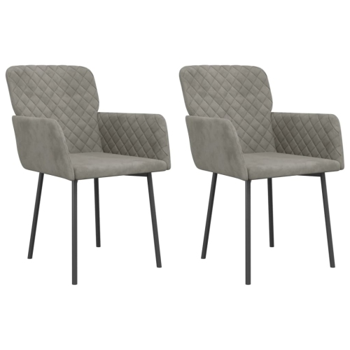 vidaXL Dining Chairs 2 pcs Light Grey Velvet