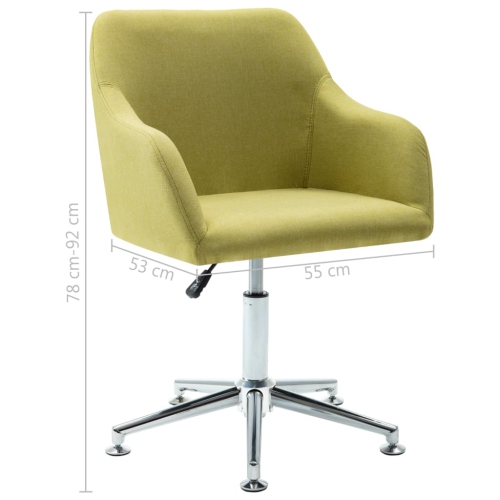 vidaXL Swivel Dining Chairs 2 pcs Green Fabric