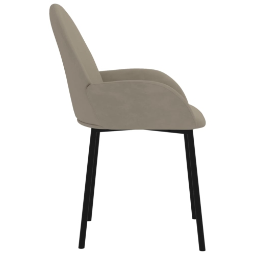 vidaXL Dining Chairs 2 pcs Light Grey Velvet