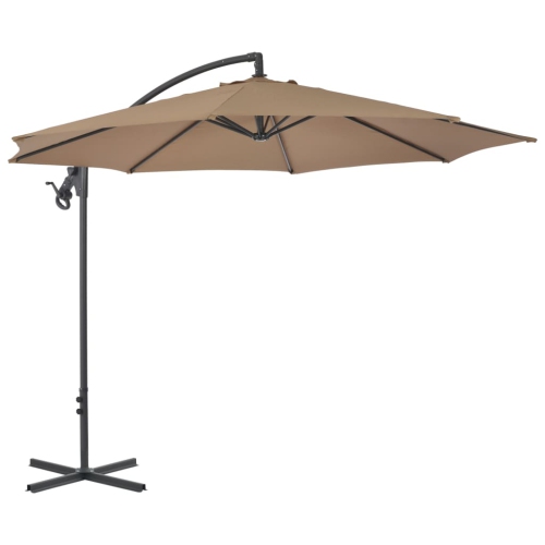 vidaXL Cantilever Umbrella with Steel Pole 118.1" Taupe