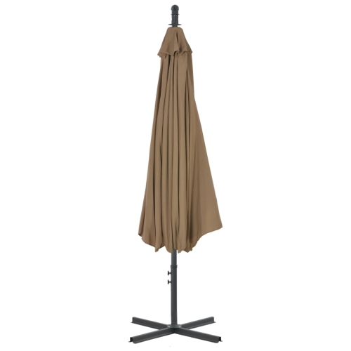 vidaXL Cantilever Umbrella with Steel Pole 118.1" Taupe