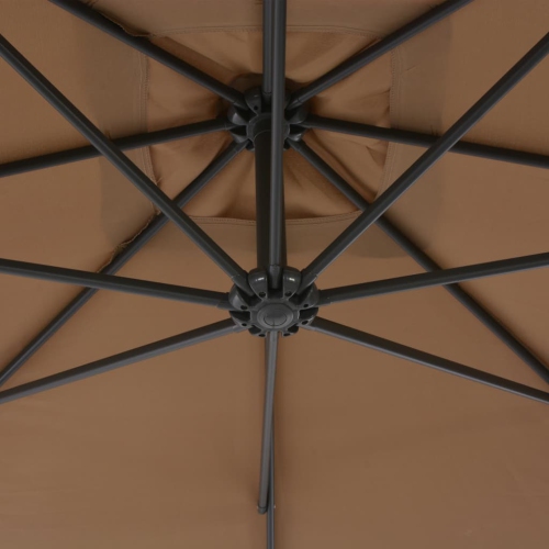 vidaXL Cantilever Umbrella with Steel Pole 118.1" Taupe