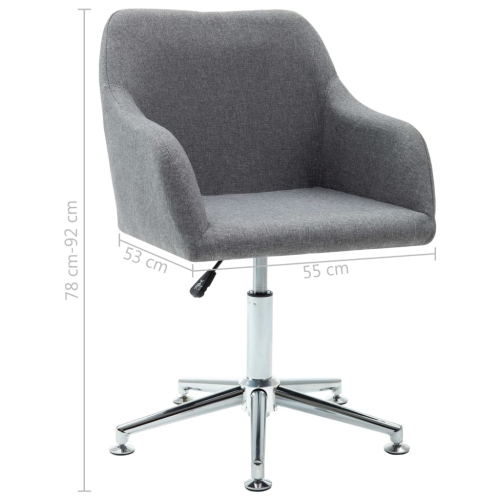 vidaXL Swivel Office Chair Light Grey Fabric
