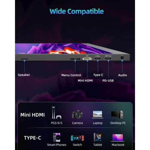 UPERFECT 144HZ Portable Gaming Monitor, 18" 2K 2560x1600P QHD 100% DCI-P3 Screen