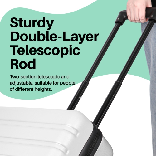 CoolHut Carry on Luggage PC ABS Hardside Luggage with 4 Universal Wheels TSA Lock Suitcase 20 Inch USB