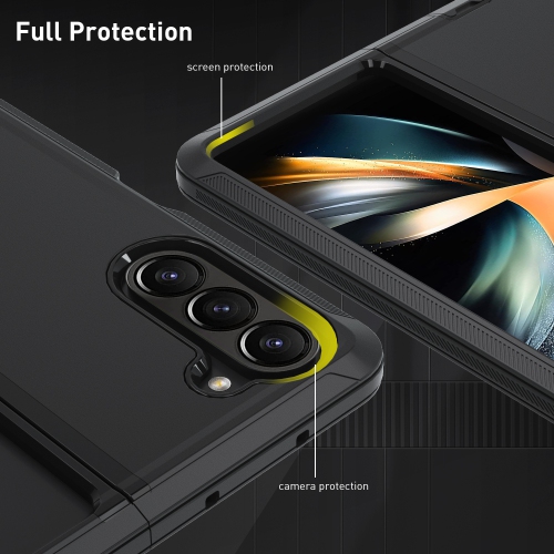 XCRS Heavy Duty Protection Case for Samsung Galaxy Z Fold 5 5G, Shockproof, PC + TPU Material Triple layered Cover Black