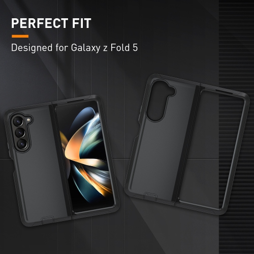 XCRS Heavy Duty Protection Case for Samsung Galaxy Z Fold 5 5G, Shockproof, PC + TPU Material Triple layered Cover Black