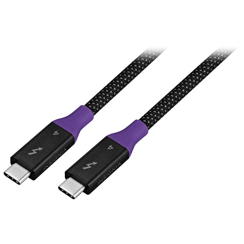 Insignia 1m Braided Thunderbolt 4 USB-C to USB-C Cable (NS-PC3T433B23-C) - Black