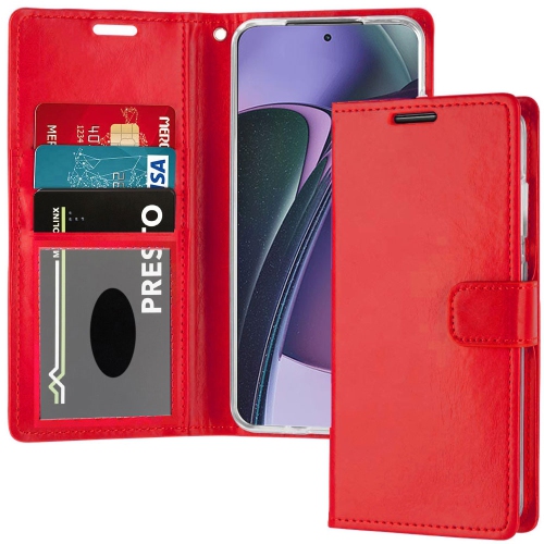 Image 1 de 4.. XCRS – Étui portefeuille magnétique, pochette en cuir de polyuréthane avec fente pour carte et support pour Motorola Moto G Stylus 5G (2023).