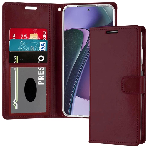 Image 1 de 4.. XCRS – Étui portefeuille magnétique, pochette en cuir de polyuréthane avec fente pour carte et support pour Motorola Moto G Stylus 5G (2023).