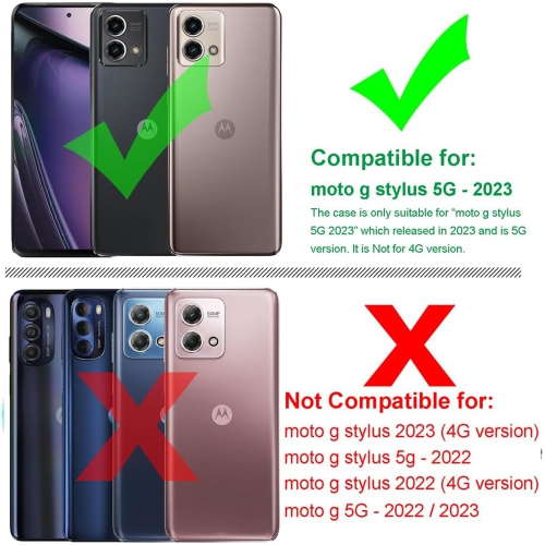 XCRS – Étui portefeuille magnétique, pochette en cuir de polyuréthane avec fente pour carte et support pour Motorola Moto G Stylus 5G (2023).