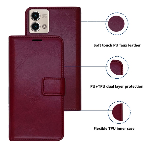 XCRS – Étui portefeuille magnétique, pochette en cuir de polyuréthane avec fente pour carte et support pour Motorola Moto G Stylus 5G (2023).