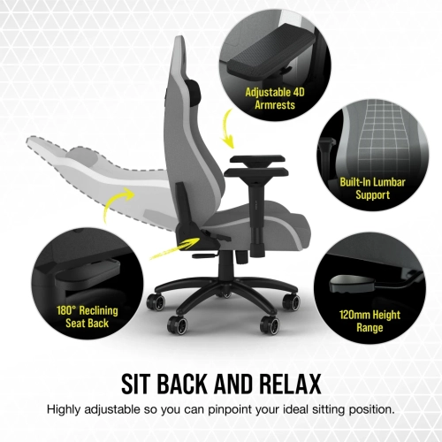 Corsair Gaming Chair TC200 Fabric, Black/Black