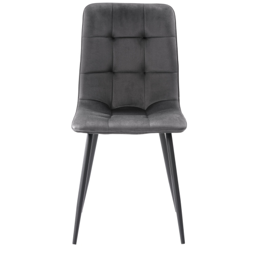 CorLiving Nash Velvet Side Chair With Black Legs, Black