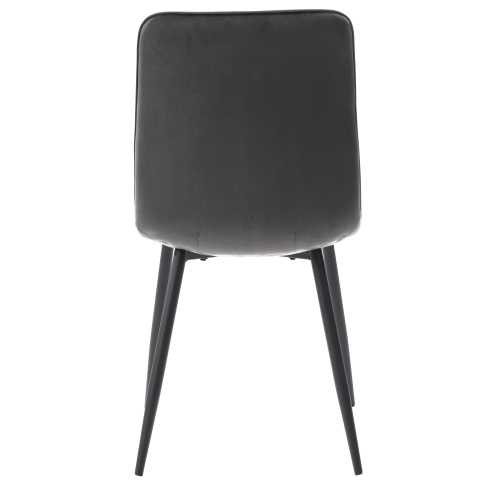 CorLiving Nash Velvet Side Chair With Black Legs, Black
