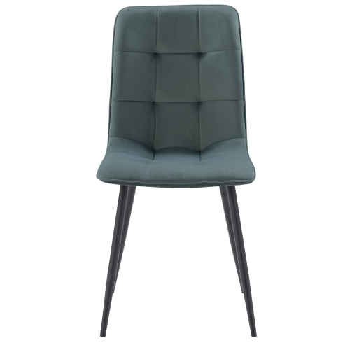 CorLiving Nash Velvet Side Chair With Black Legs, Black