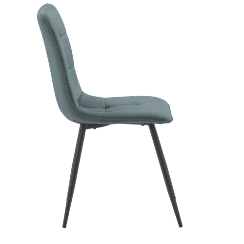 CorLiving Nash Velvet Side Chair With Black Legs, Black