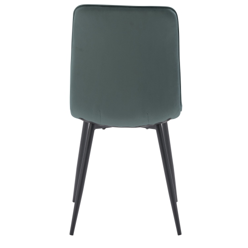 CorLiving Nash Velvet Side Chair With Black Legs, Black