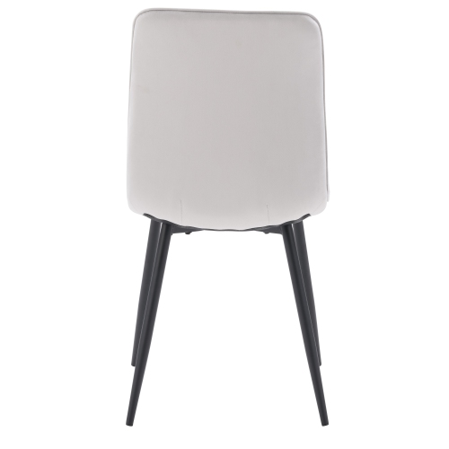 CorLiving Nash Velvet Side Chair With Black Legs, Light Grey