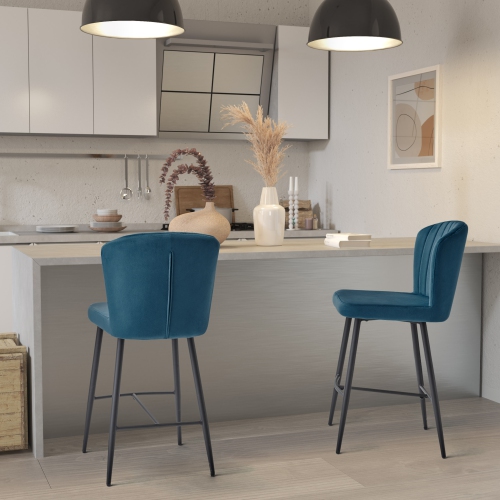 CorLiving Jasper Channel Tufted Barstool