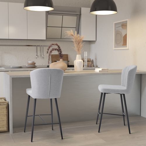 CorLiving Jasper Channel Tufted Barstool