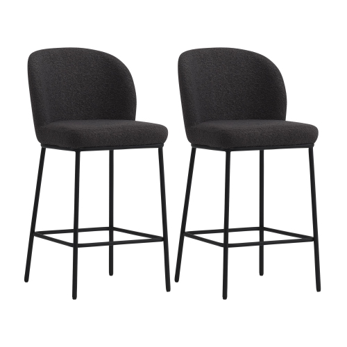 CorLiving Luxury Boucle Bar Stools, Set of 2