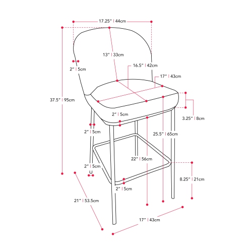 CorLiving Luxury Boucle Bar Stools, Set of 2