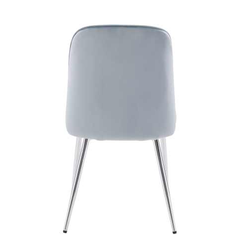 CorLiving Nash Velvet Channel Tufted Side Chair, Blue