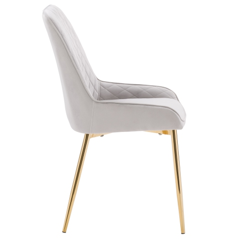 CorLiving Nash Velvet Diamond Tufted Side Chair, Light Grey