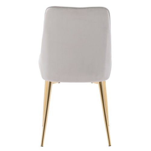 CorLiving Nash Velvet Diamond Tufted Side Chair, Light Grey