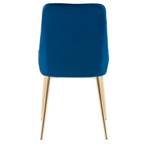 CorLiving Nash Velvet Diamond Tufted Side Chair, Navy Blue