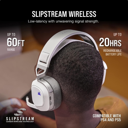 CORSAIR  Hs80 RGB Wireless Premium Gaming Headset \w Dolby Atmos Audio (Low-Latency, Omni-Directional Mic, 60Ft Range, Up to 20 Hours Battery Life