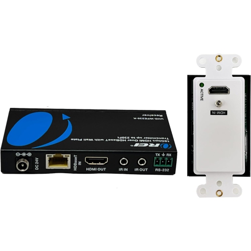4K HDMI/USB-C Extender Over Single CAT6/7 With 4K@60Hz Wall Plate Transmitter, HDBaseT & Bidirectional IR Upto 230ft
