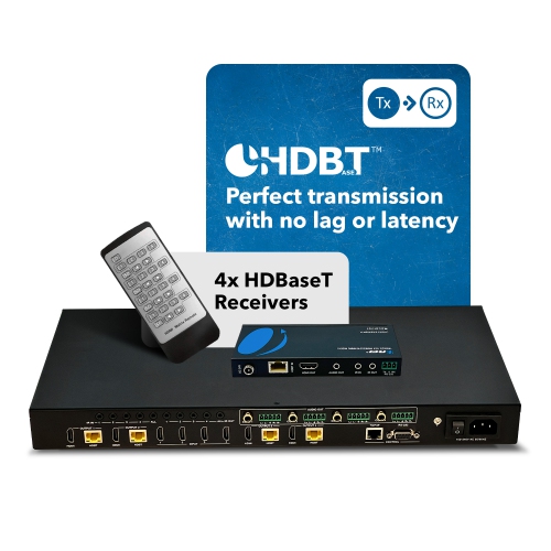 4x4 HDMI Extender With HDBaseT Over CAT5e/6/7 Upto 400 Ft - IR Control & EDID Management