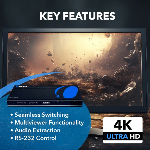 OREI 4K Quad Multi-Viewer 4x2 Seamless Switch