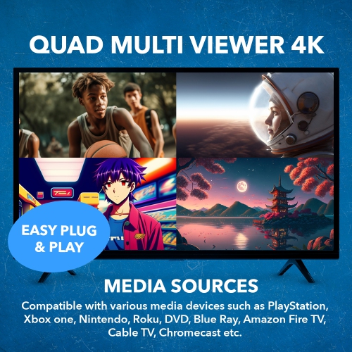 OREI 4K Quad Multi-Viewer 4x2 Seamless Switch