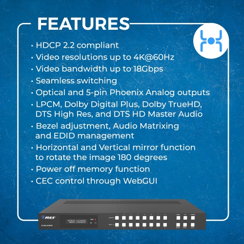 OREI 8x8 4K Seamless Matrix with Video Wall